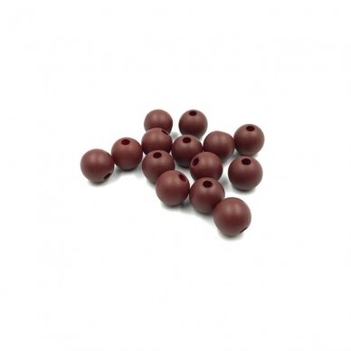 10mm bordo sp. plastikiniai karoliukai, 33vnt.