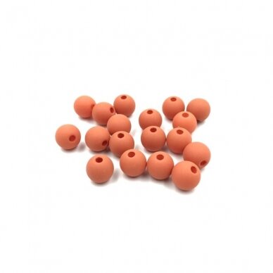 10mm oranžinės sp. plastikiniai karoliukai, 33vnt.