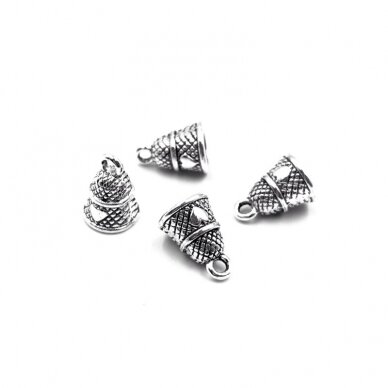 10x13mm sidabro sp. kepurėlės, 13vnt.