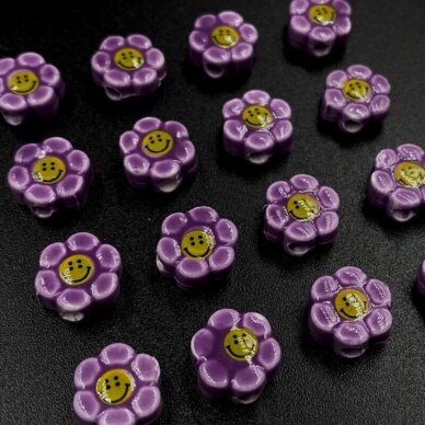 10x5mm violetinės sp. gėlytės, 1vnt.