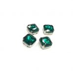 12mm Emerald sp. kristalai sidabro sp. rėmeliuose, 4vnt