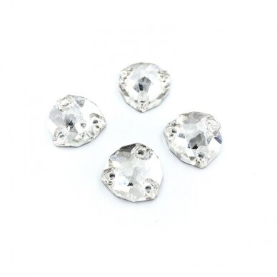 12x12mm crystal sp. trikampio formos prisiuvami kristalai, 4vnt.