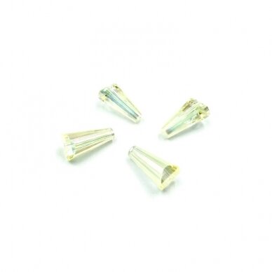 12x6mm gelsvos AB sp. lašo formos karoliukai, 4vnt.