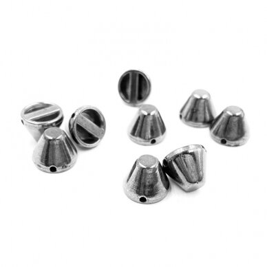 12x8mm juodintos sp. prisiuvamos plastiko kniedės, 10g (apie 28vnt.)