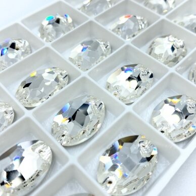 13x18mm crystal sp. ovalo formos prisiuvami kristalai, 2vnt.