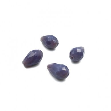 13x8mm matiniai violetinės sp. lašo formos karoliukai, 4vnt.