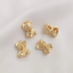 14x10mm 14k aukso sp. nerūdijančio plieno pakabukas meškiukas 1vnt.