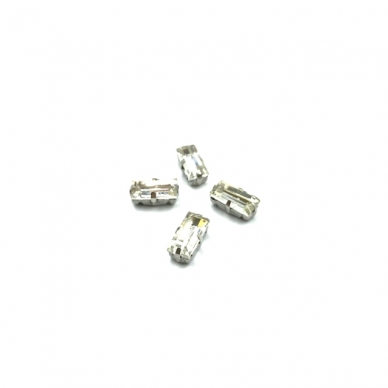 10x5mm crystal sp. kristalai sidabro sp. rėmeliuose, 4vnt.