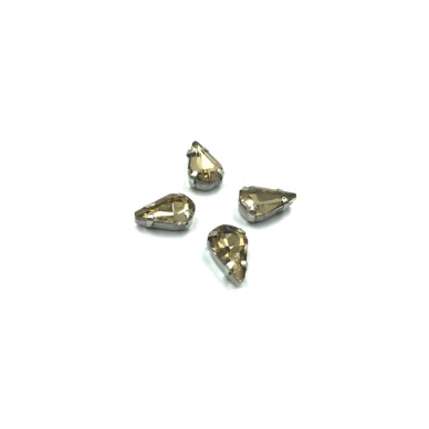 13x8mm dūminės sp. kristalai sidabro sp. rėmeliuose, 6vnt.