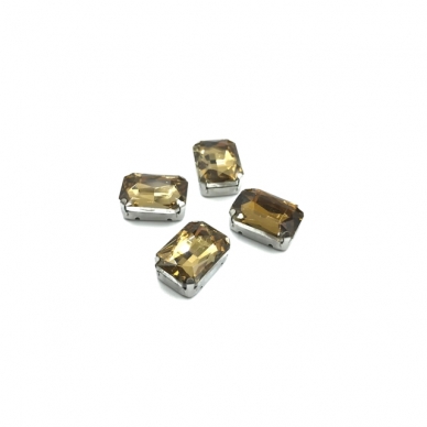 18x13mm dūminės sp. kristalai sidabro sp. rėmeliuose, 4vnt.