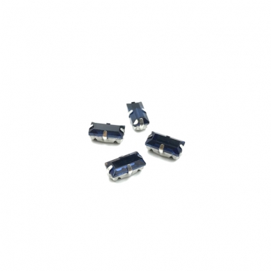 10x5mm indigo sp. kristalai sidabro sp. rėmeliuose, 4vnt.