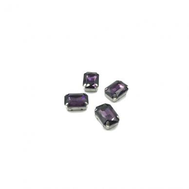 14x10mm violetinės sp. kristalai sidabro sp. rėmeliuose, 4vnt.