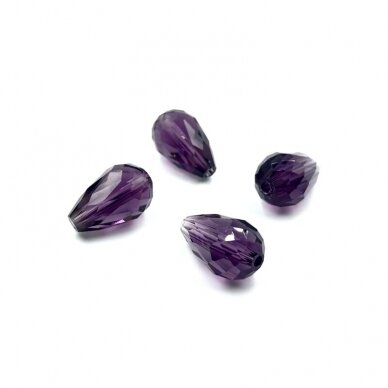 15x10mm violetinės sp. lašo formos karoliukai, 4vnt.