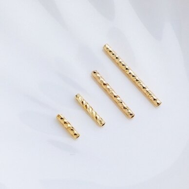 15x1,6mm 14k aukso sp. nerūdijančio plieno intarpas, 4vnt.