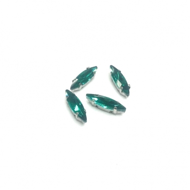 15x4mm Emerald sp. kristalai sidabro sp. rėmeliuose, 4vnt