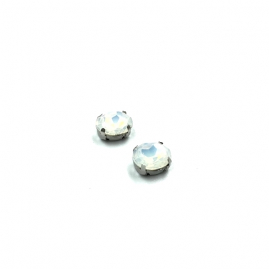 10x8mm mėnulio sp. kristalai sidabro sp. rėmeliuose, 2vnt.