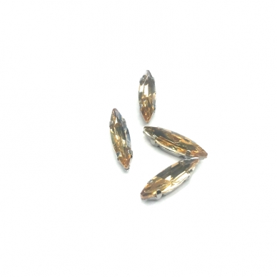 15x4mm šviesios dūminės sp. kristalai sidabro sp. rėmeliuose, 4vnt