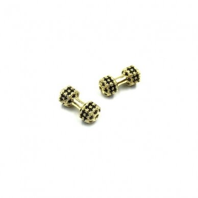 15x6mm aukso sp. nerūdijančio plieno intarpas su cirkoniais svarmuo, 1vnt.