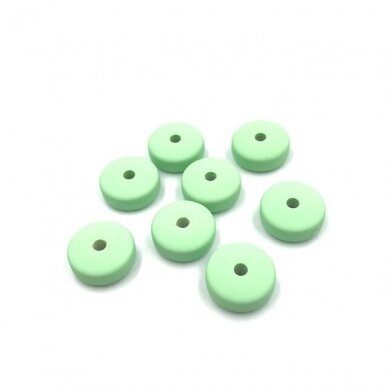 15x6mm salotinės sp. ECO plastiko karoliukai diskai, 8vnt.