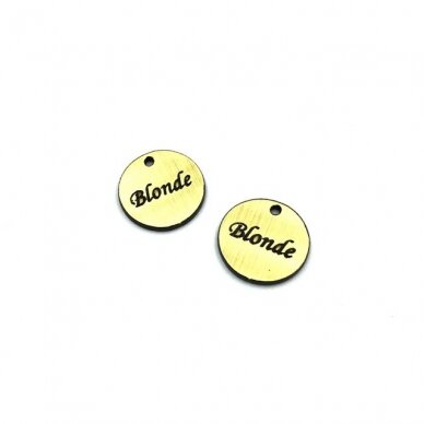 16mm aukso sp. plastiko pakabukas- "Blonde", 2vnt.