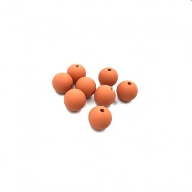 16mm oranžinės sp. ECO plastiko karoliukai, 8vnt.