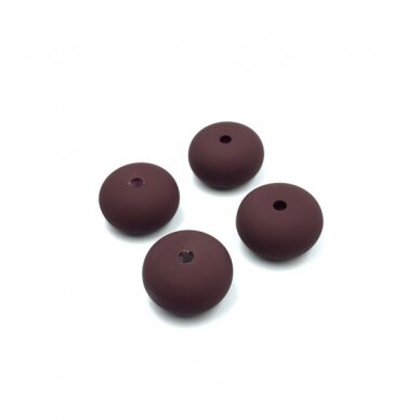 17x10mm bordo sp. ECO plastiko karoliukai diskai, 8vnt.