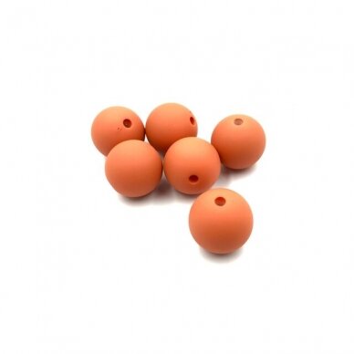 18mm oranžinės sp. ECO plastiko karoliukai, 6vnt.