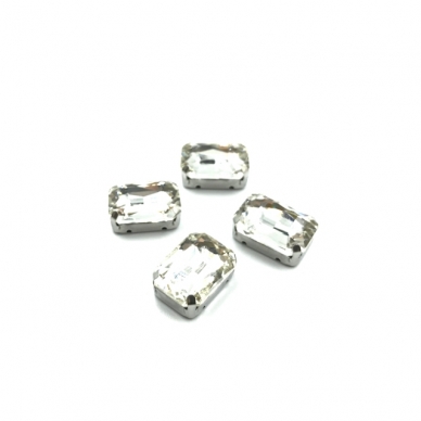 18x13mm crystal sp. kristalai sidabro sp. rėmeliuose, 4vnt.