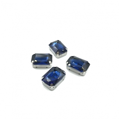 18x13mm indigo sp. kristalai sidabro sp. rėmeliuose, 4vnt.