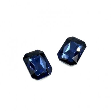 18x13mm indigo sp. stačiakampio formos kristalai be rėmelio, 2vnt.