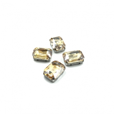 18x13mm šviesios dūminės sp. kristalai sidabro sp. rėmeliuose, 4vnt.