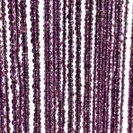 2mm violetinės sp. rondelle formos stiklo kristalai, 40cm juosta