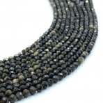 5mm facetuotas obsidianas, 40cm juosta