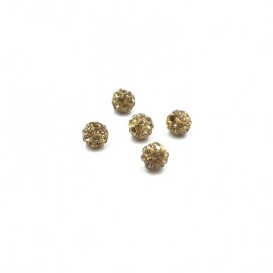 6mm kreminės sp. shamballa karoliukai, 10vnt.