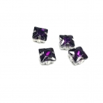 8mm violetinės sp. kristalai sidabro sp. rėmeliuose, 4vnt