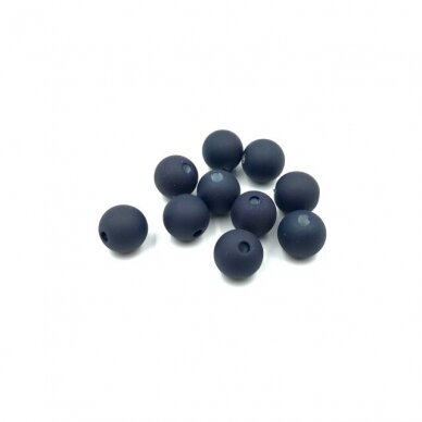 8mm indigo sp. ECO plastiko karoliukai, 10vnt.