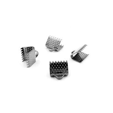 8x8mm juodintos sp. užbaigimo detalė juostelei, 34vnt.