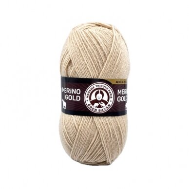 Madame Tricote Paris Merino Gold siūlai, kreminės sp. 100g